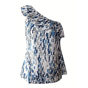 Tommy Bahama One Shoulder Silk Blend Ruffle Top